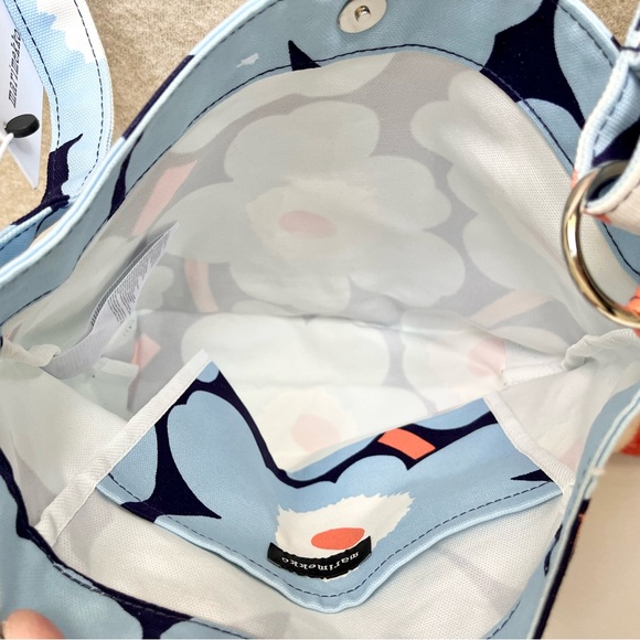 NWT Marimekko Unikko Blue / Peach Venni Bag - Picture 4 of 10